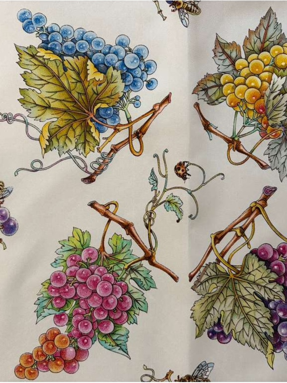 Gucci Silk Scarf Floral Butterfly Cream Hand Rolled - Picture 10 of 12